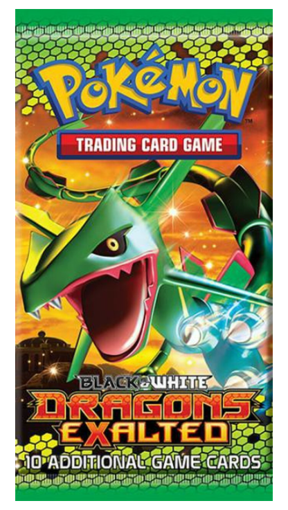 Black & White Dragons Exalted Booster Pack, Dragons Exalted Booster Pack, BW Dragons Exalted, Rayquaza EX, Giratina EX, Hydreigon, Ho-Oh EX, Mew EX, Dragon Pokémon, Pokémon Booster Pack, Factory Sealed Pokémon, Pokémon TCG, Vintage Pokémon
