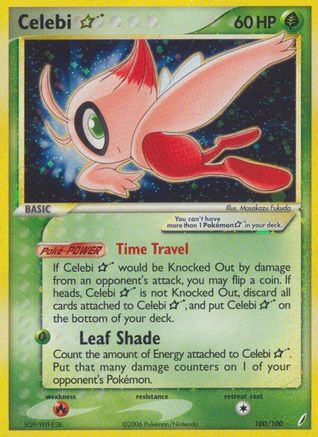 Celebi Star 100/100 EX Crystal Guardians Gold Star Holofoil Pokémon Card
