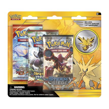 Collector's Pin 3-Pack Blister Zapdos Factory Sealed Pokémon TCG