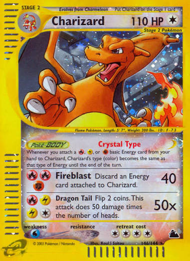 Charizard 146/144 Skyridge Reverse Holofoil Crystal Secret Rare Pokémon Card