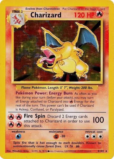 Charizard Black Dot Error 4/102 Base Set Unlimited Holofoil Pokémon Card