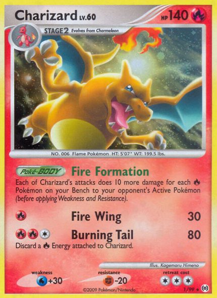 Charizard 1/99 Cracked Ice Holo Platinum Arceus Pokémon Card